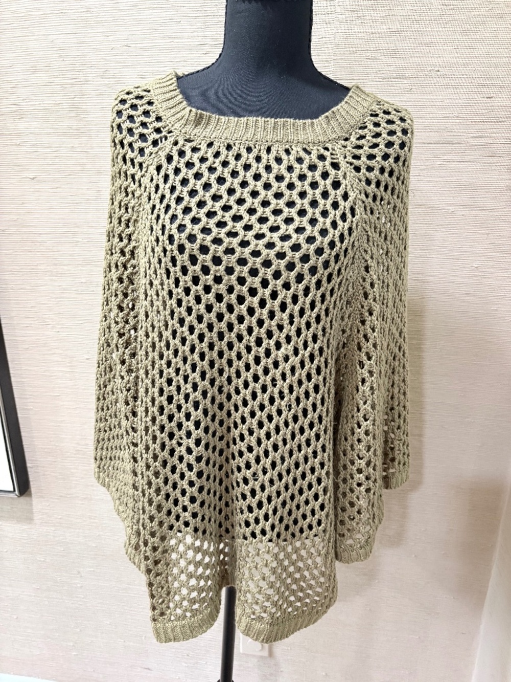 Dolman sleeve open weave sweater